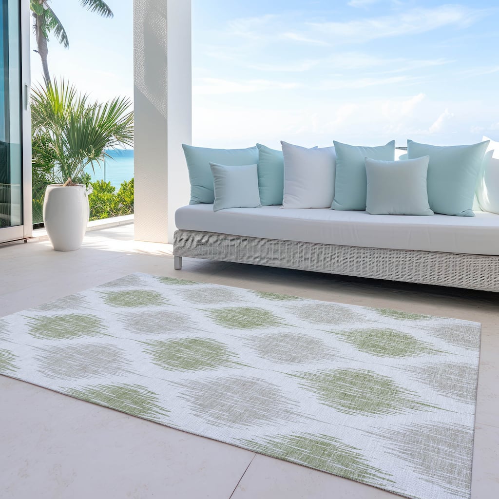Machine Washable Indoor/ Outdoor Chantille Contemporary Geo Rug