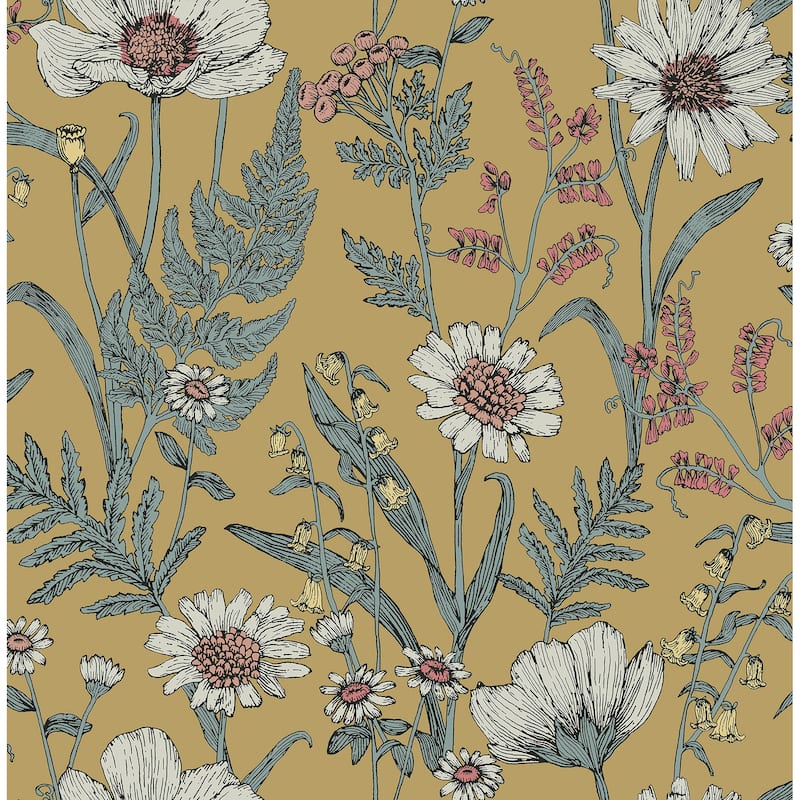 Spring Meadow Yellow Peel and Stick Wallpaper