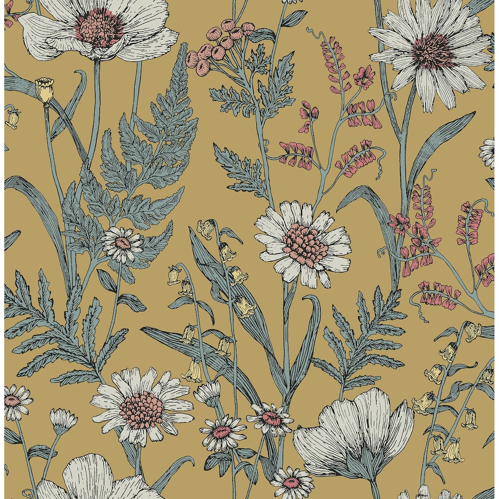 Spring Meadow Yellow Peel and Stick Wallpaper