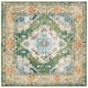 SAFAVIEH Monaco Lillie Boho Medallion Distressed Area Rug - 11' Square - Forest Green/Light Blue