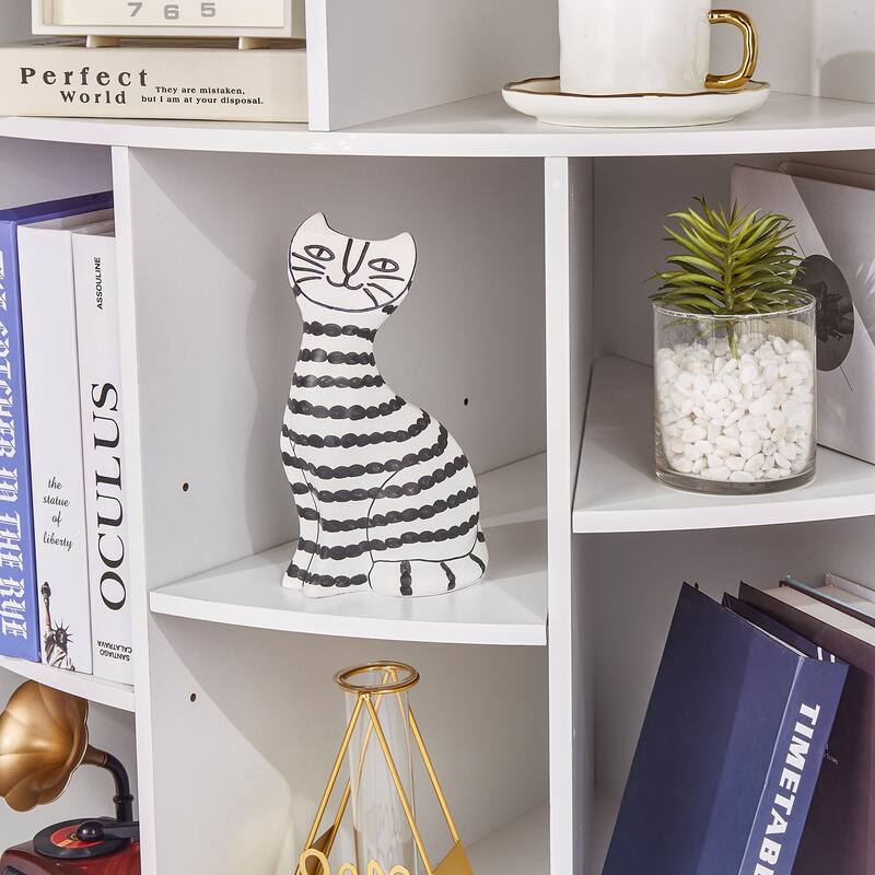 VECELO Corner Cabinet with Charging Station or No Charging Station 3-Tier Bookcase Storage Organizer Triangle Corner Bookcases