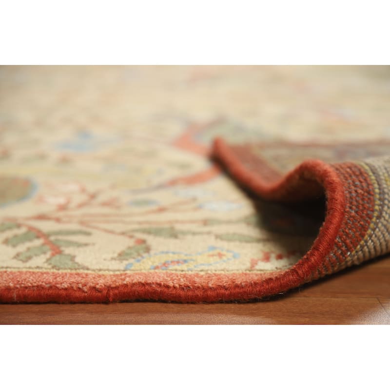 Light Brown Animals Ziegler Oriental Area Rug Hand-Knotted Wool Carpet - 7'9" x 9'8"