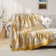 preview thumbnail 16 of 24, 100% Cotton Jacquard Throw Blanket, Paisley Floral Breathable Lightweight Soft Bed Sofa Blanket 60" x 80" - Leaf Yellow