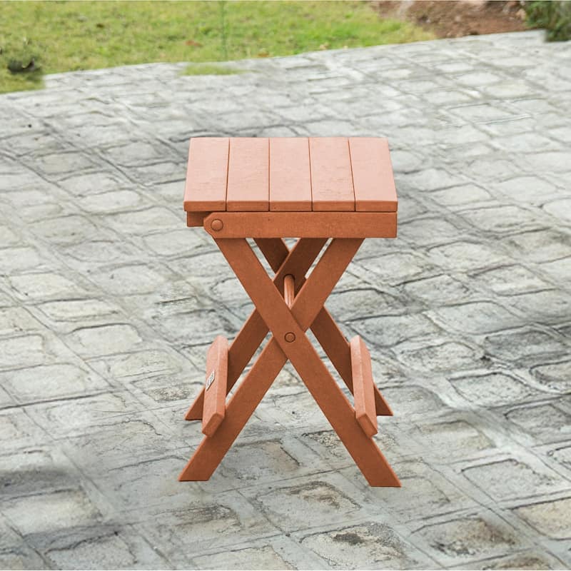 San Juan Fully Assembled All-Weather Recycled HDPE Outdoor Folding Bistro table - Teak
