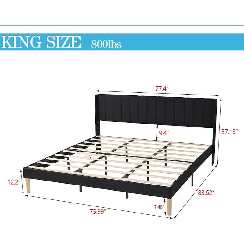 Alazyhome Upholstered Platform Bed Frame