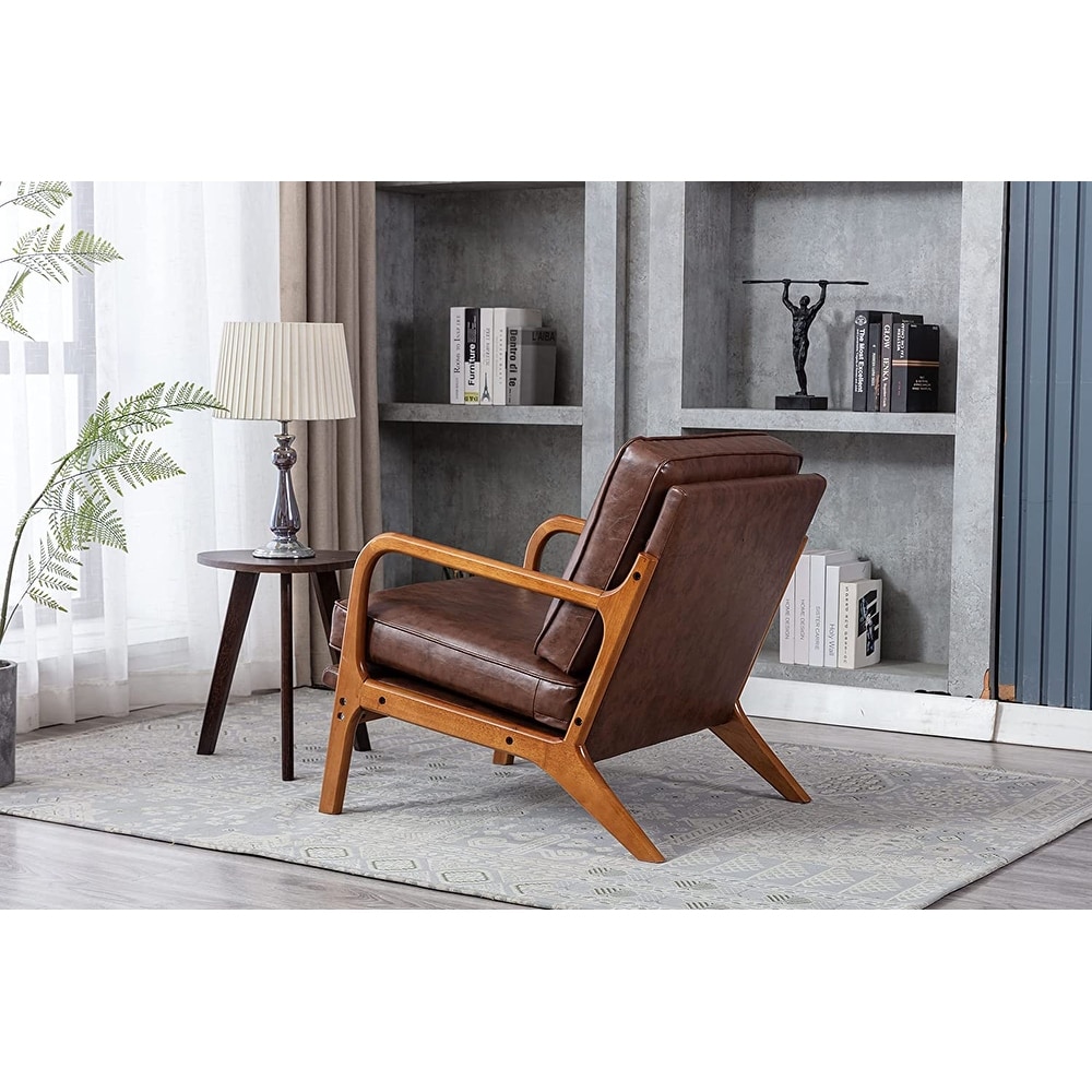 Wood Frame Accent Chair with Vintage Cushions On Sale Bed Bath