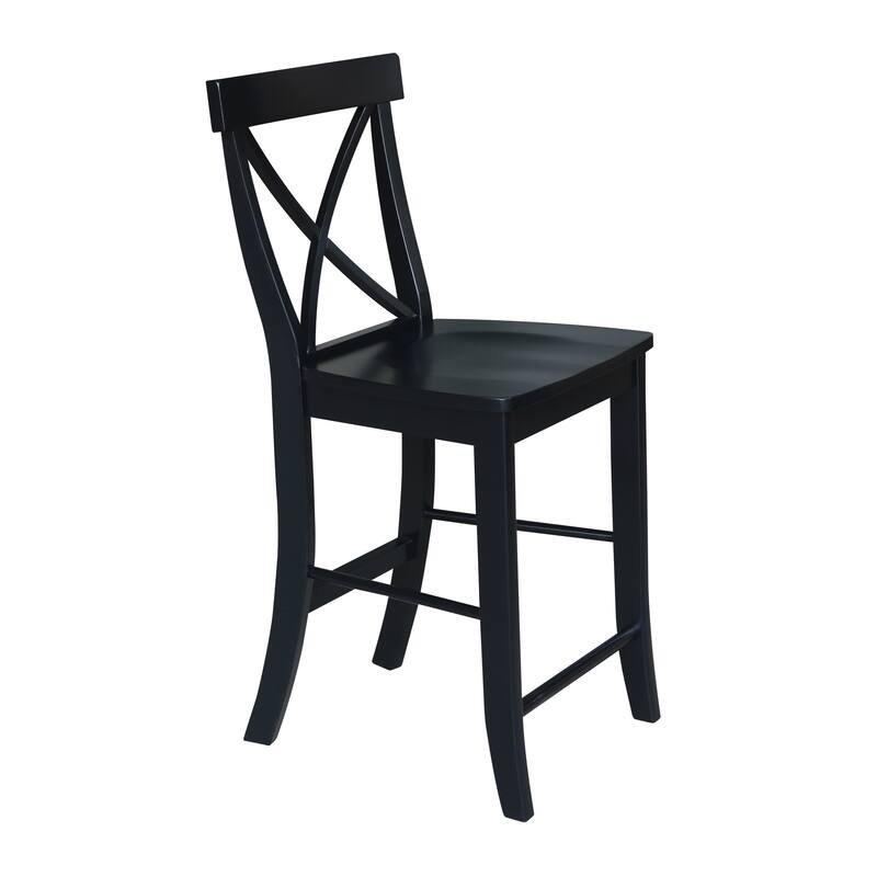 International Concepts Solid Wood X-Back Stool