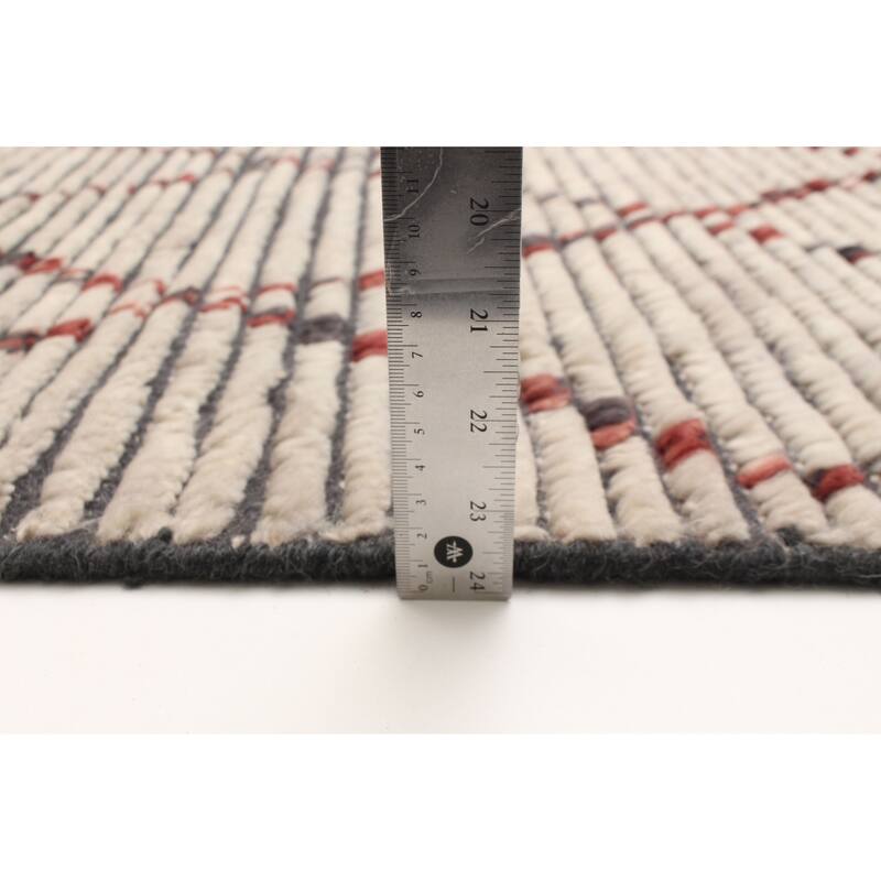 ECARPETGALLERY Hand-knotted Tangier Grey Wool Rug - 2'11 x 4'11