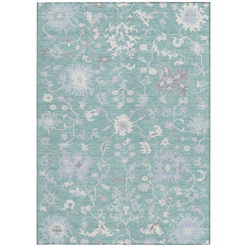 HomeRoots Floral Transitional Rectangle Outdoor Rug