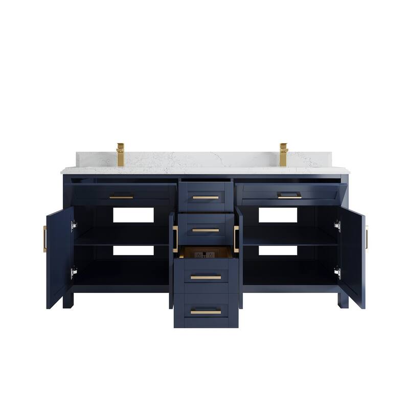 Willow Collections 72 in. W x 22 in. D Double Sink Bathroom Vanity with Countertop