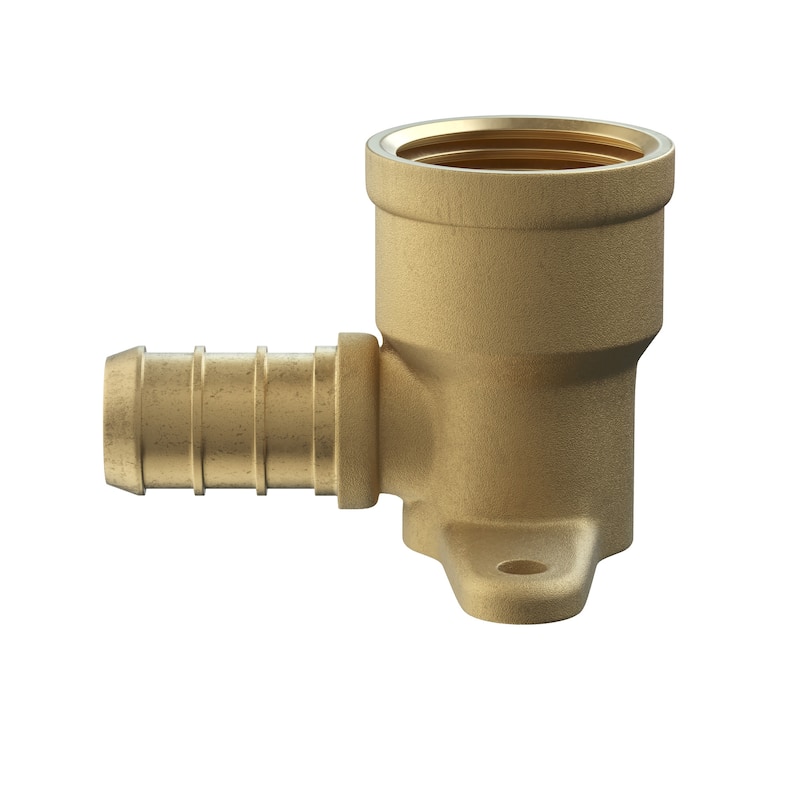Jones Stephens C76080LF 1/2" FIP Metal PEX 90° Drop Ear Elbow