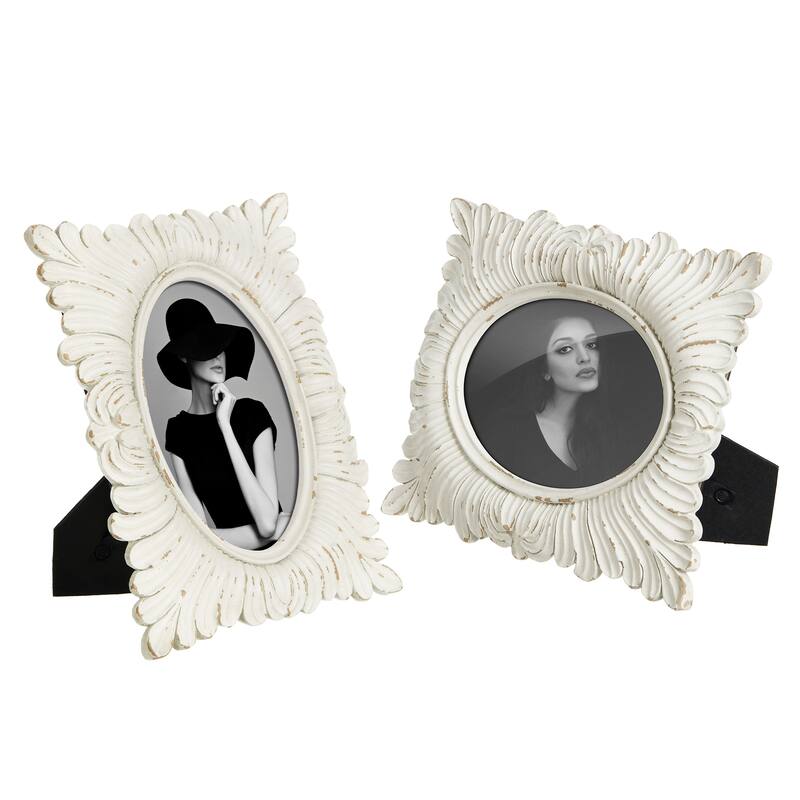 Glitzhome 4x6 Xmas Ornate Resin Wall or Tabletop Picture Frames Set of 2 or 4