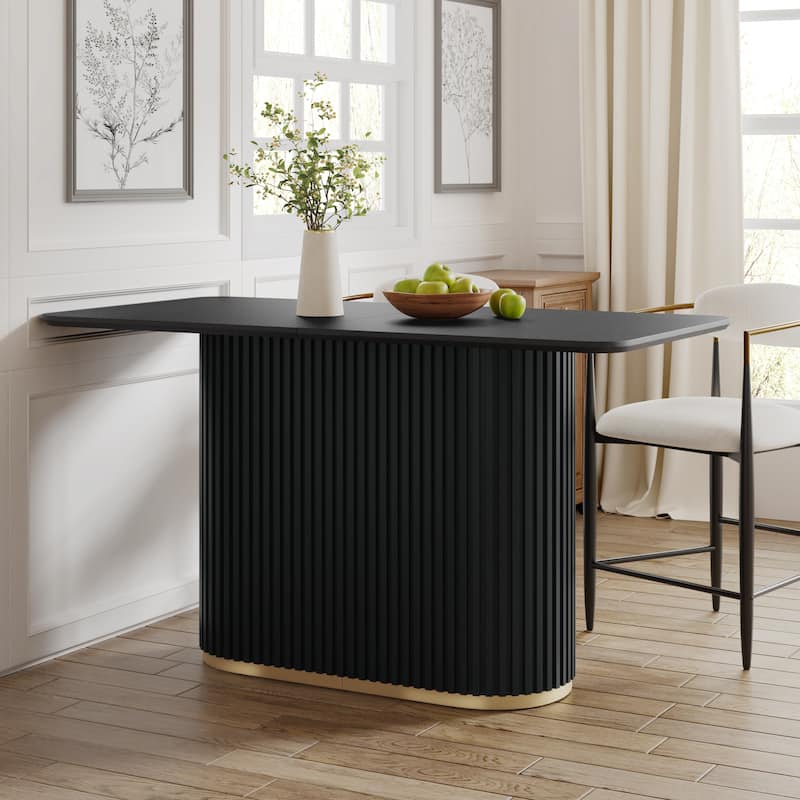 Christopher Knight Home - Mid-Century Industrial Counter Table with Pedestal Base - Black