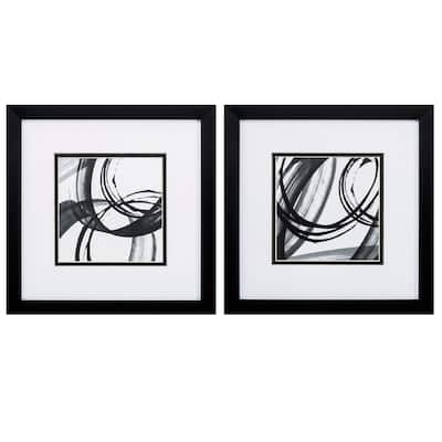 Black Rings S/2 Framed Art Under glass