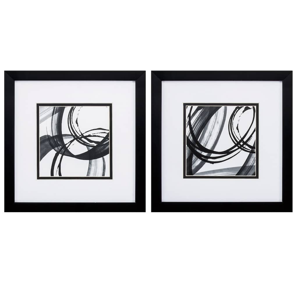 Black Rings S/2 Framed Art Under glass