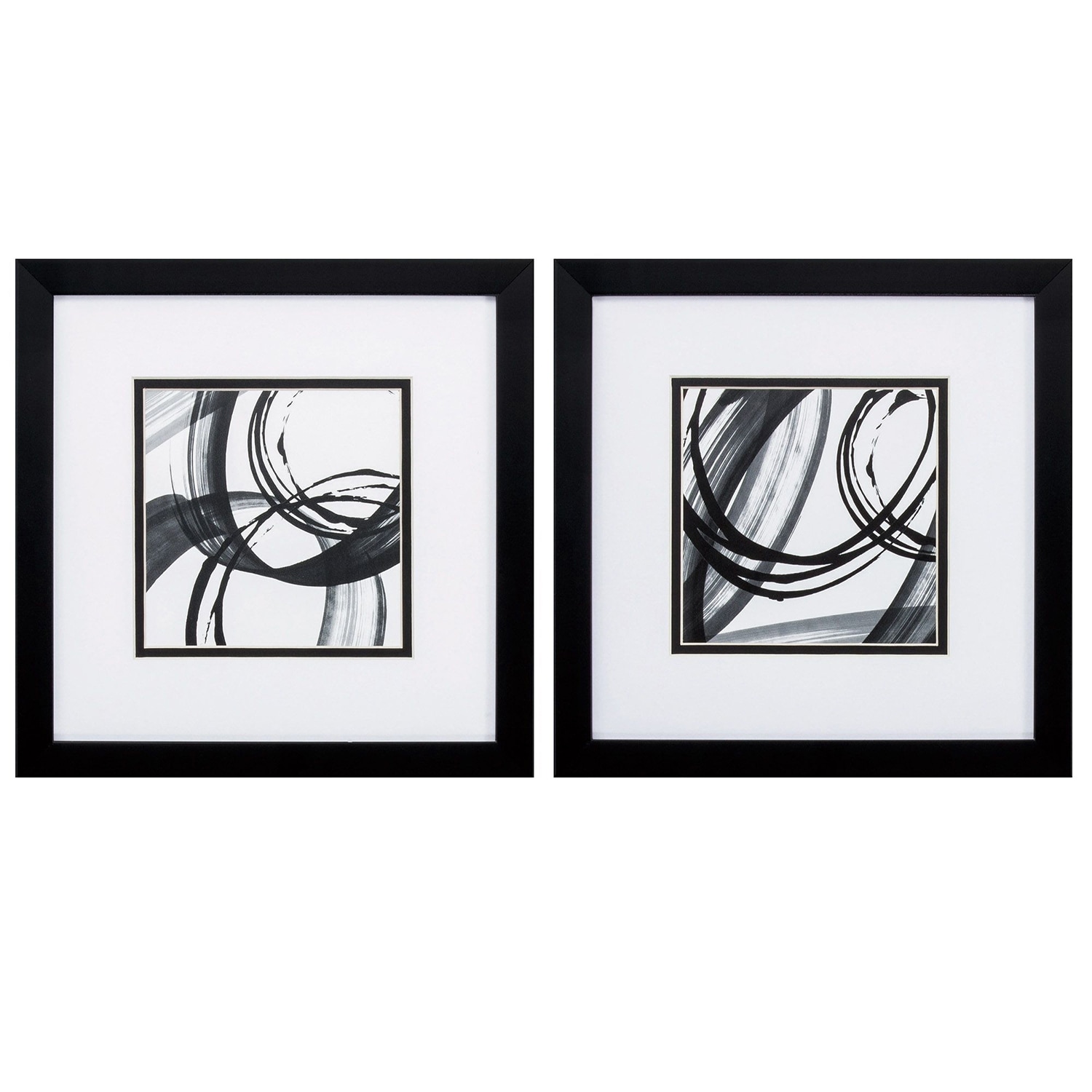 Black Rings S/2 Framed Art Under glass