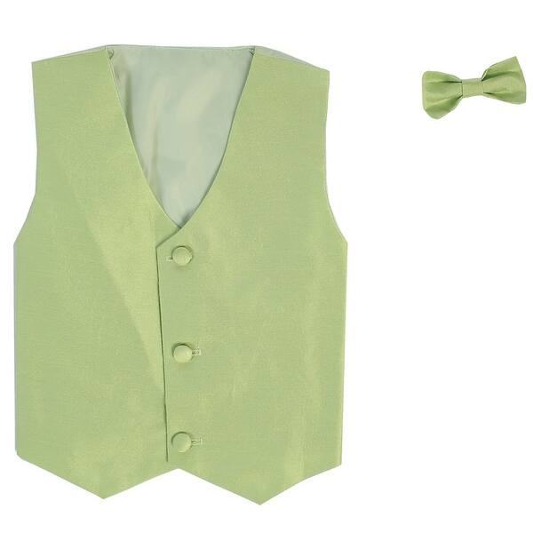 Shop Baby Boys Apple Green Poly Silk Vest Bowtie Special Occasion
