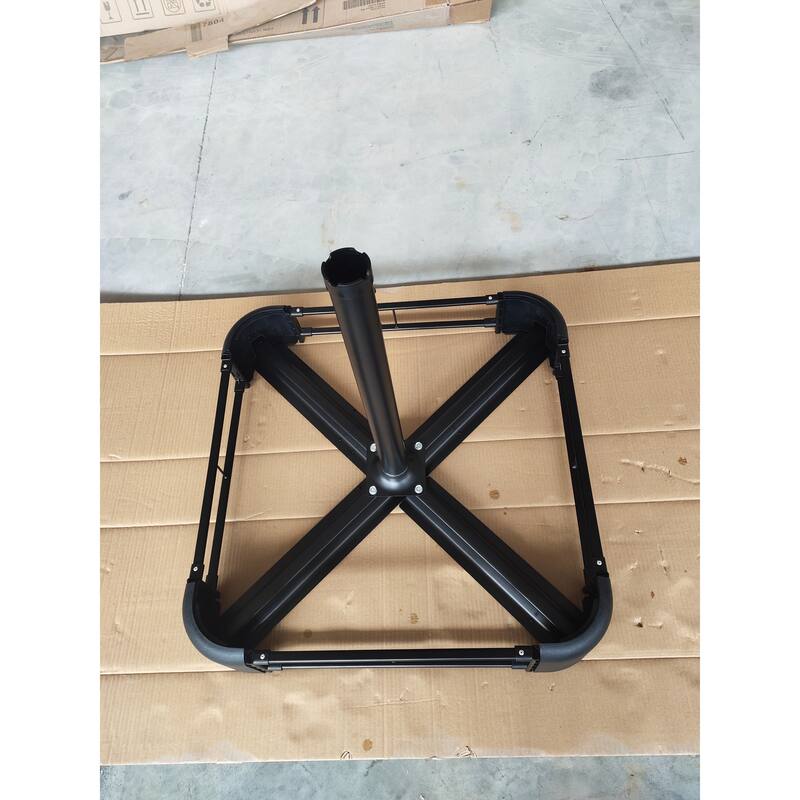 15x9ft Large Double-Sided Rectangular Outdoor Twin Patio Market Umbrella with light and base, red