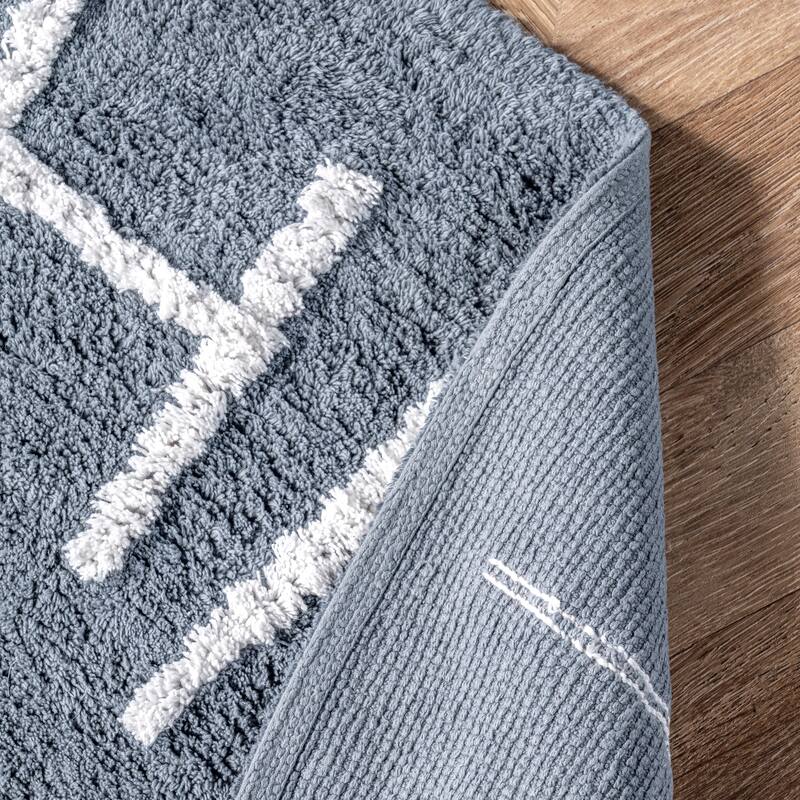 Nuloom Alphabet SpinClean Washable Round Rug