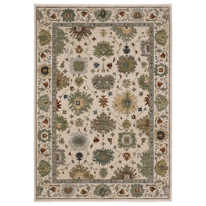 Esme Vintage Oriental Ivory/ Multi Area Rug - Ivory/ Multi - 3' 3" x 5' - Rectangle