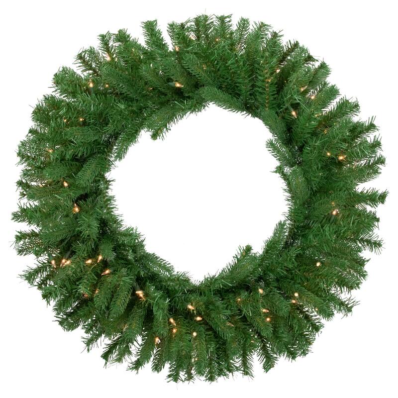 Sierra Noble Fir Artificial Christmas Wreath, 30-Inch, Clear Lights