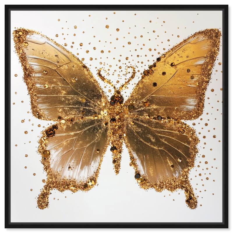 Lemon Glow Wings Canvas by Art Remedy - Black - 12" x 12"
