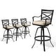 preview thumbnail 78 of 77, Outdoor Patio Bar Stools Aluminum Swivel Bar Chair with Sunbrella Cushion - 21.7 in W x 16.5 in D x 46 in H