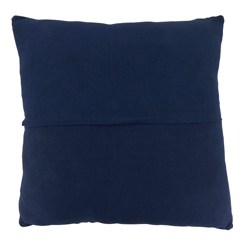 Rope Stitch Stripe Cotton Throw Pillow - Nautical Textured Accent for Sofa, Bed & Layered Styling, 20"x20"