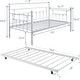 preview thumbnail 44 of 42, VECELO Metal Twin Size Daybed with Antique Graceful Lines, Daybed with Trundle, Black&White