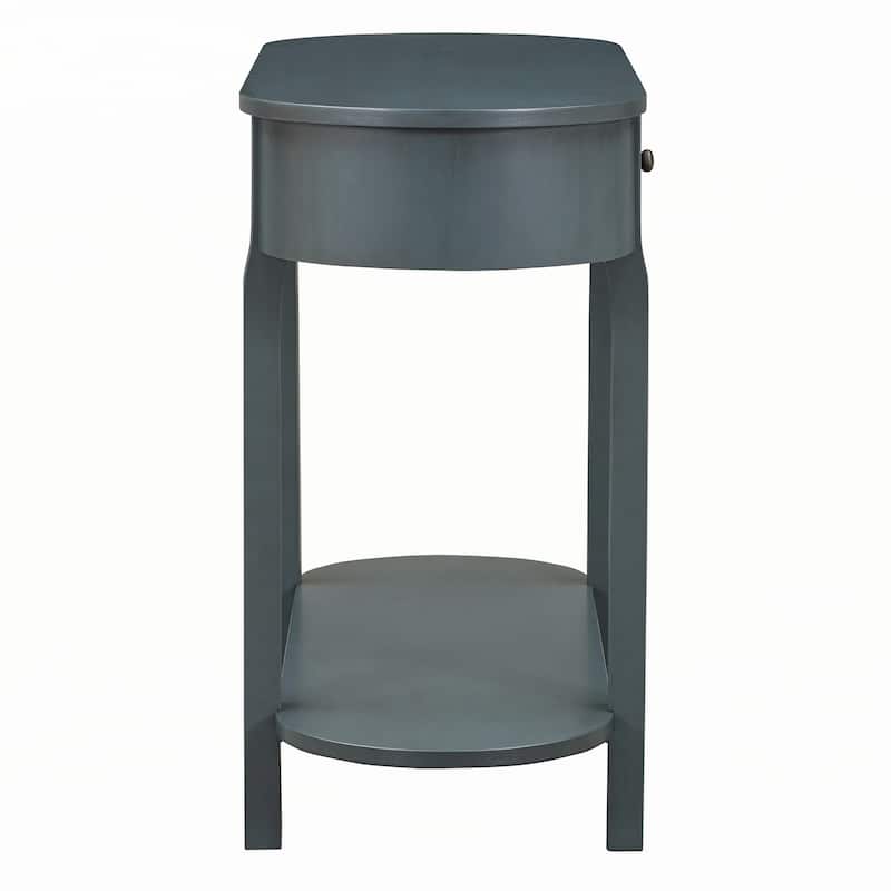 Retro Console Table with Curved Design,Navy