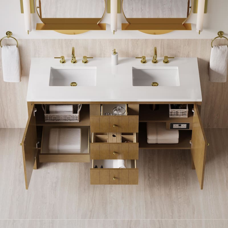 James Martin Vanities 435-V60D-3WZ Hudson 60" Free Standing Double