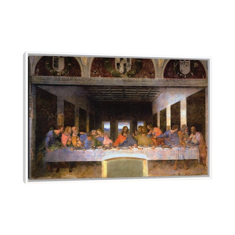 iCanvas "The Last Supper, 1495-1498" by Leonardo da Vinci Framed Canvas Print