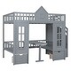 preview thumbnail 7 of 7, Gray Full-over-Full Bunk Bed with Upper Bed & Desk