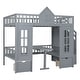 preview thumbnail 34 of 52, Solid Wood Bunk Bed Frame with 2 Drawers, Storage Stairs and Adjustable Table, Bunk Bed Turn into Upper Bed and Down Desk