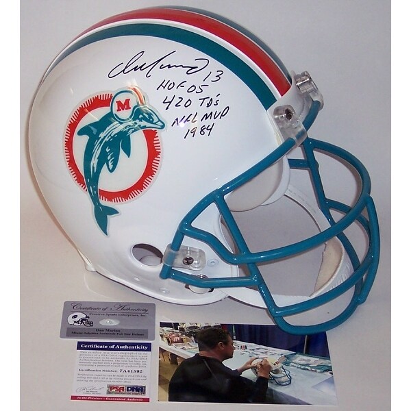 Dan Marino Autographed Hand Signed Miami Dolphins Throwback Full Size Authentic Helmet PSADNA