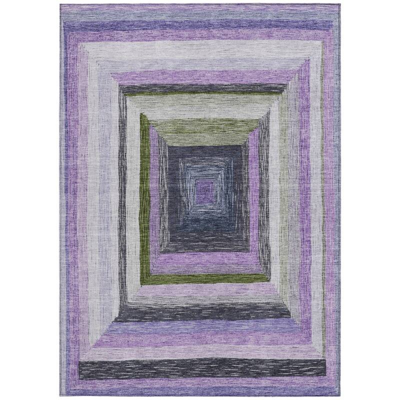 HomeRoots Geometric Transitional Rectangle Outdoor Rug