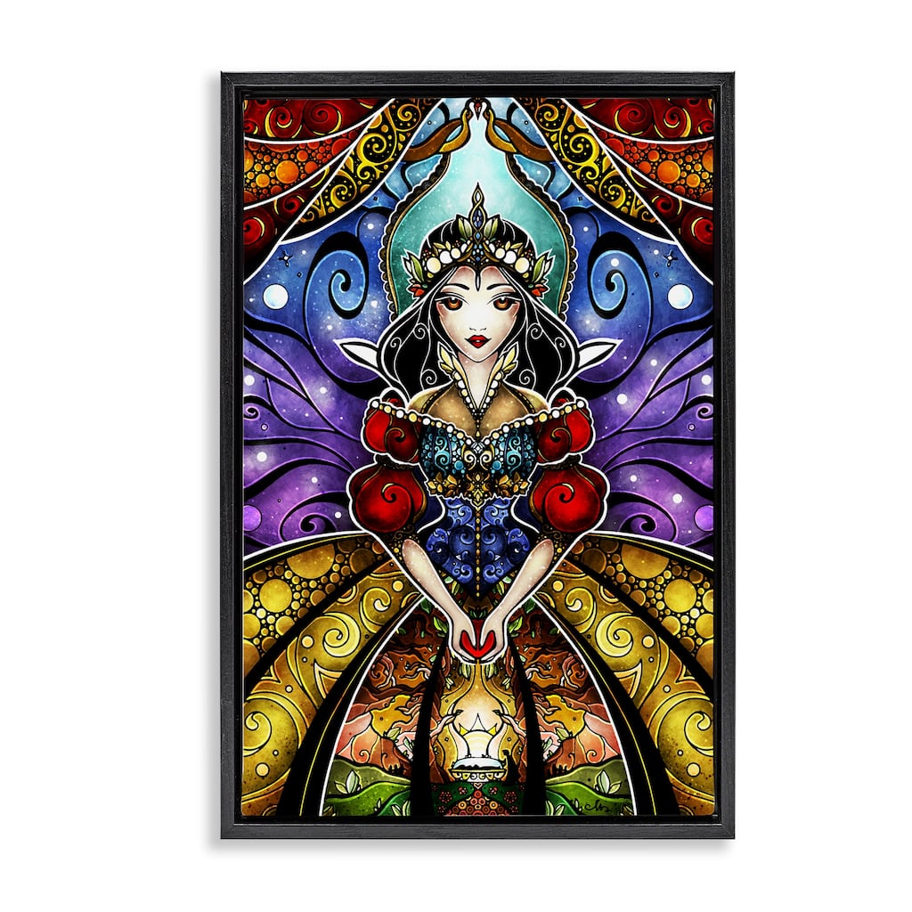 Stupell Nouveau Princess Portrait Framed Floater Canvas Wall Art Design By Mandie Manzano