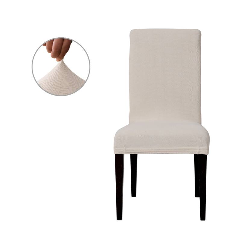 Enova Home Ultra Soft Stretch Fabric Dining Chair Slipcovers Removable Washable Furniture Protector Set of 2 - N/A