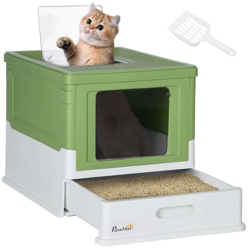 PawHut Fully Enclosed Cat Litter Box with Scoop