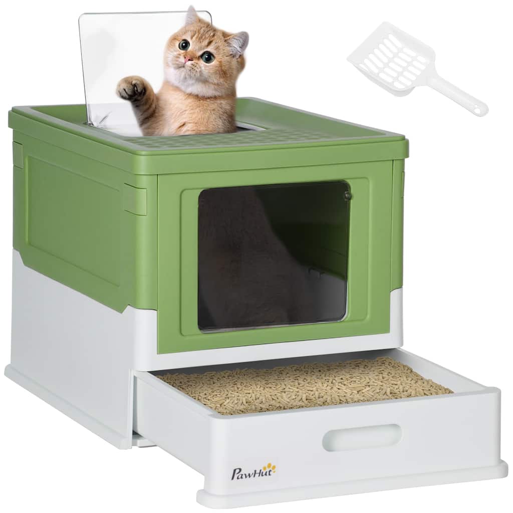 PawHut Fully Enclosed Cat Litter Box with Scoop