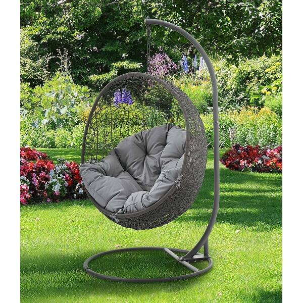 Balmoral Outdoor Grey Rattan with Grey Cushioned StandAlone Hanging