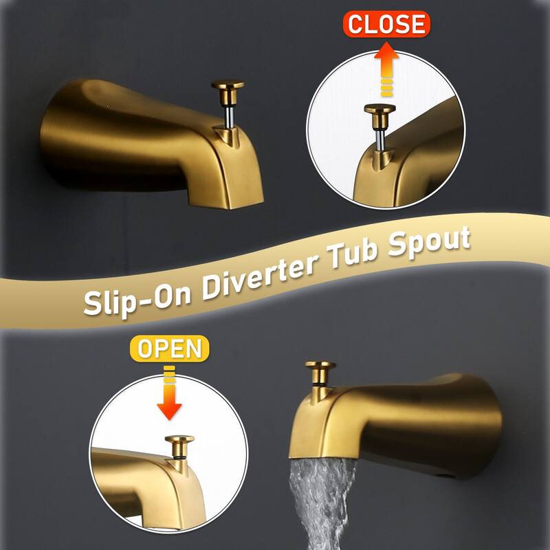 WOWOW Single Handle 5-Spray Tub and Shower Faucet (Valve Included)