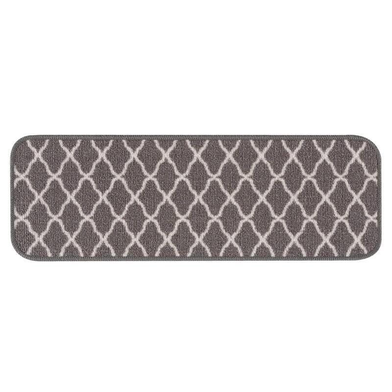 Beverly Rug Non Slip Stair Treads with Anti-Skid Rubber Backing, Trellis Design, 8.5''x 26''