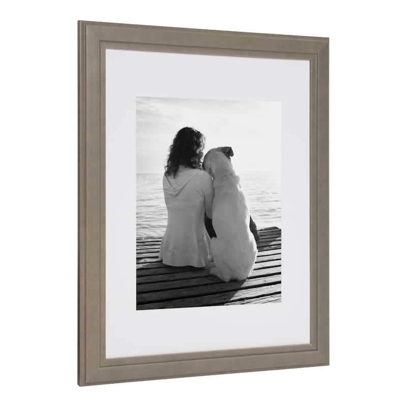 DesignOvation Kieva 11x14 matted to 8x10 Wood Picture Frame, Set of 4