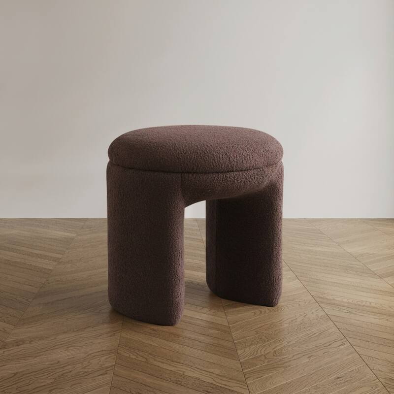 Furniture of America Emery Modern 18-inch U-Shaped Upholstered Ottoman - Brown