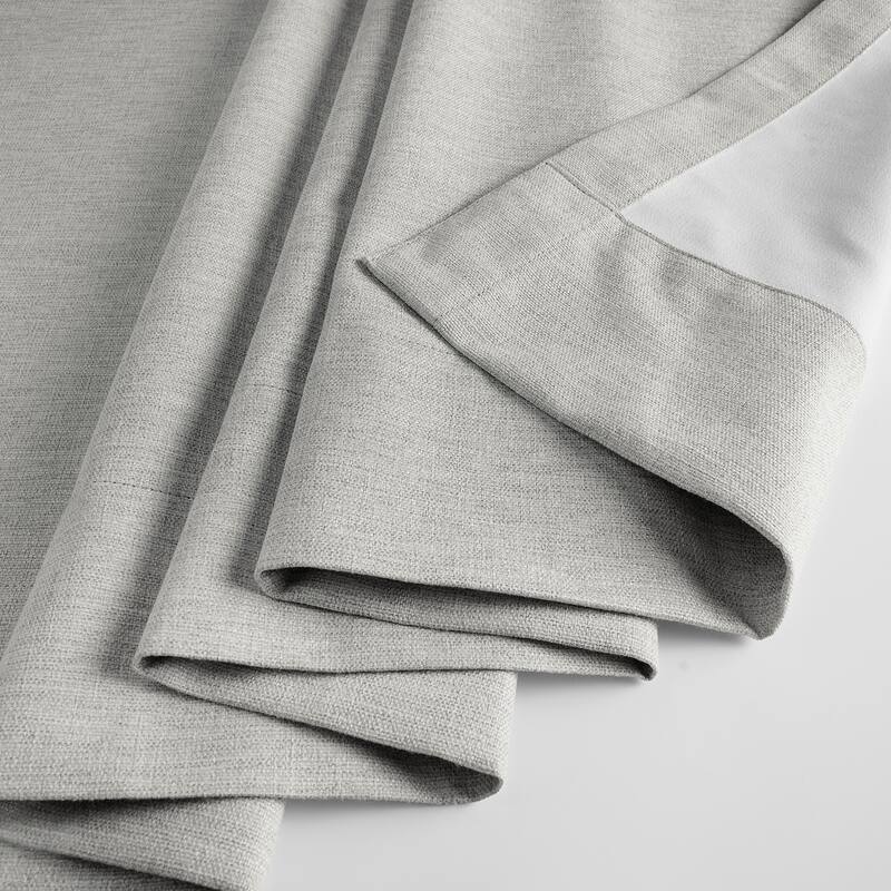 Exclusive Fabrics Boho Chic Faux Linen Blackout Curtains for Bedroom & Living Room Curtains - 2 Panel Drapes