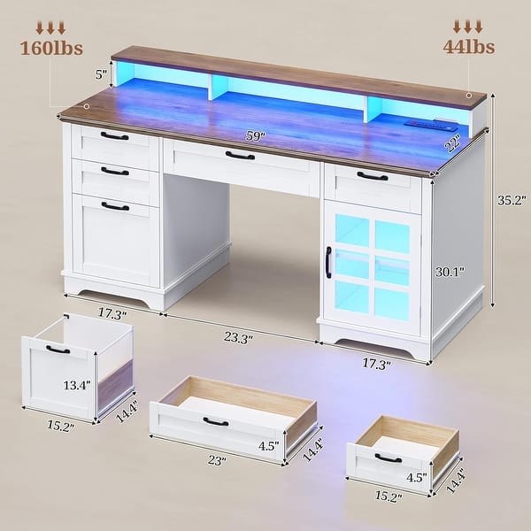 dimension image slide 0 of 4, Executive Desk Drawers Home Office Desk Storage Cabinet