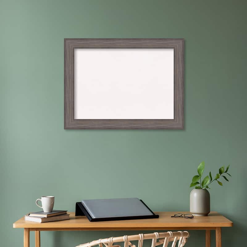 Country Barnwood Wood Framed White Corkboard Bulletin Board