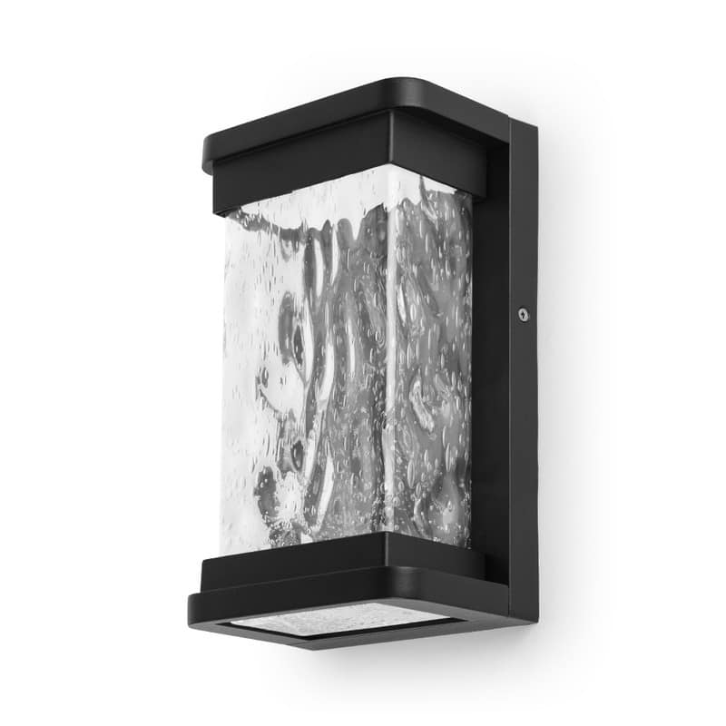 Lutec 1 -Light Black Integrated LED Outdoor Wall Lantern Sconce - 8 x 10.83 x 4.25