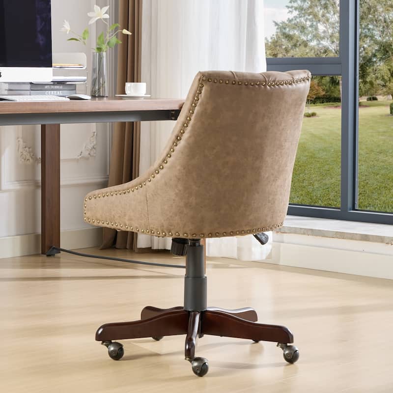 Sheepskin Home Office Chair with Lift, Swivel and Recline Functions